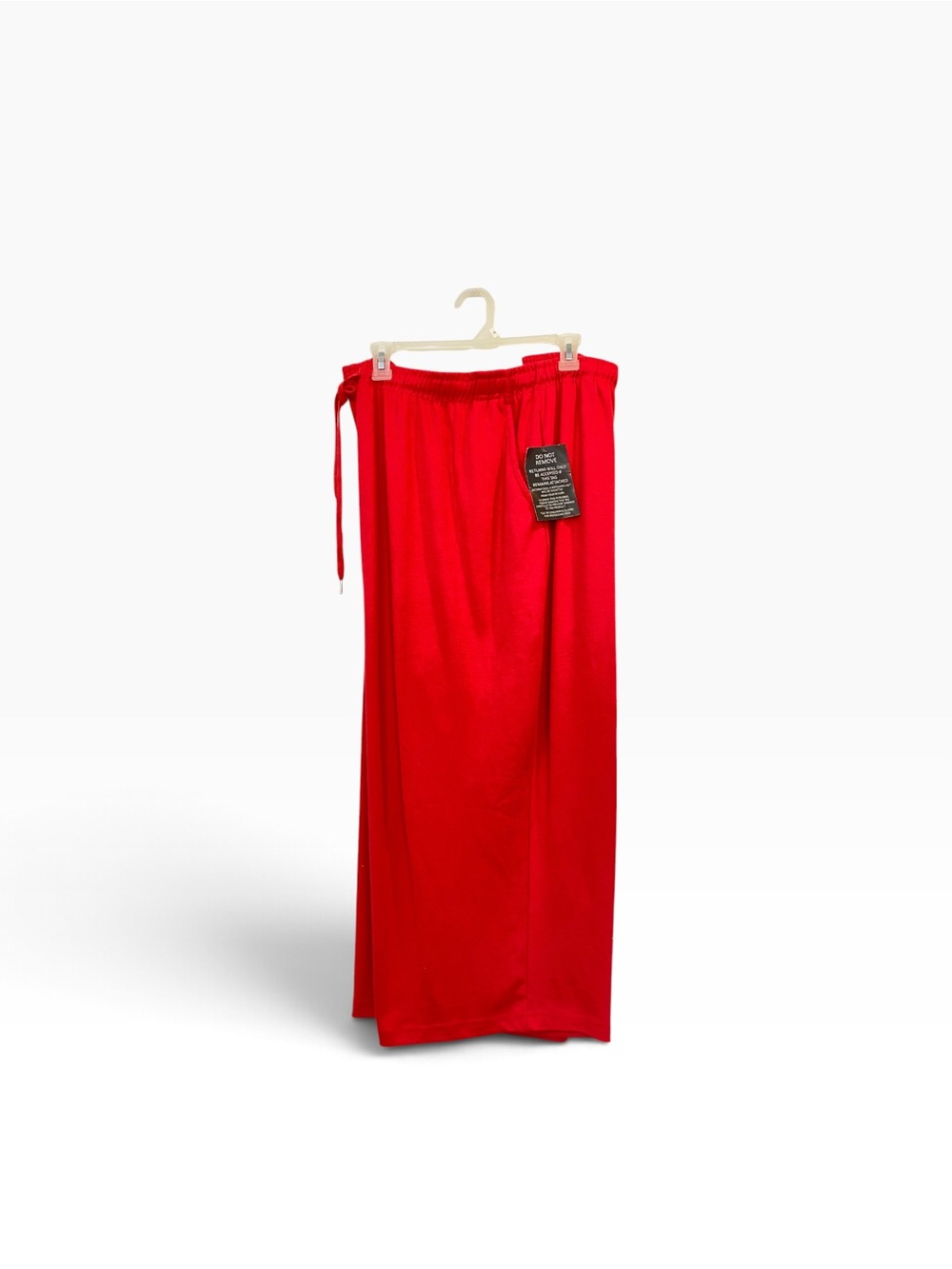 Woman Within Plus sz 4X Bright Red Drawstring Elastic-Waist Capris stretchy NEW